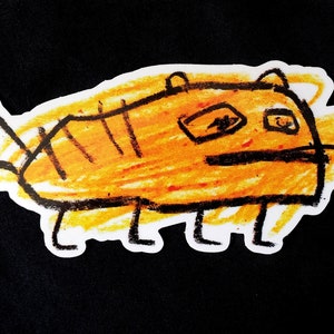 Orange Lasagne Cat BIG vinyl sticker – FREE POSTAGE as add-on – weatherproof – by Natty Peterkin