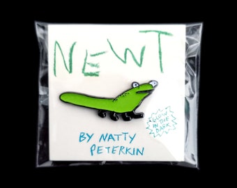 NEWT amphibian enamel pin badge by Natty Peterkin – Glow in the Dark