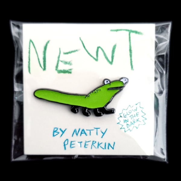 NEWT amphibian enamel pin badge by Natty Peterkin – Glow in the Dark
