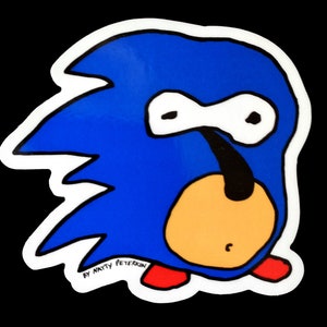 Bootleg Sonic vinyl sticker – FREE POSTAGE as add-on – weatherproof – by Natty Peterkin