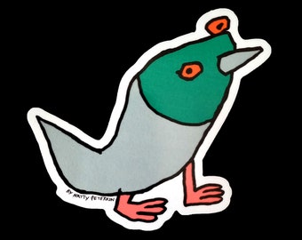 Pigeon vinyl sticker – FREE POSTAGE as add-on – weatherproof – by Natty Peterkin