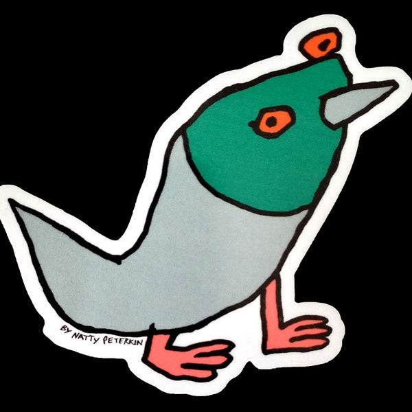 Pigeon vinyl sticker – FREE POSTAGE as add-on – weatherproof – by Natty Peterkin