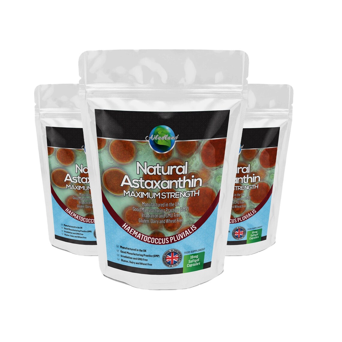 Natural Astaxanthin 18mg Softgel Capsules 100 Pure Etsy