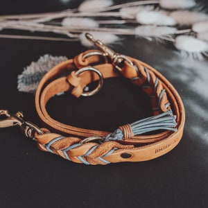 Boho leash with macramé pendants