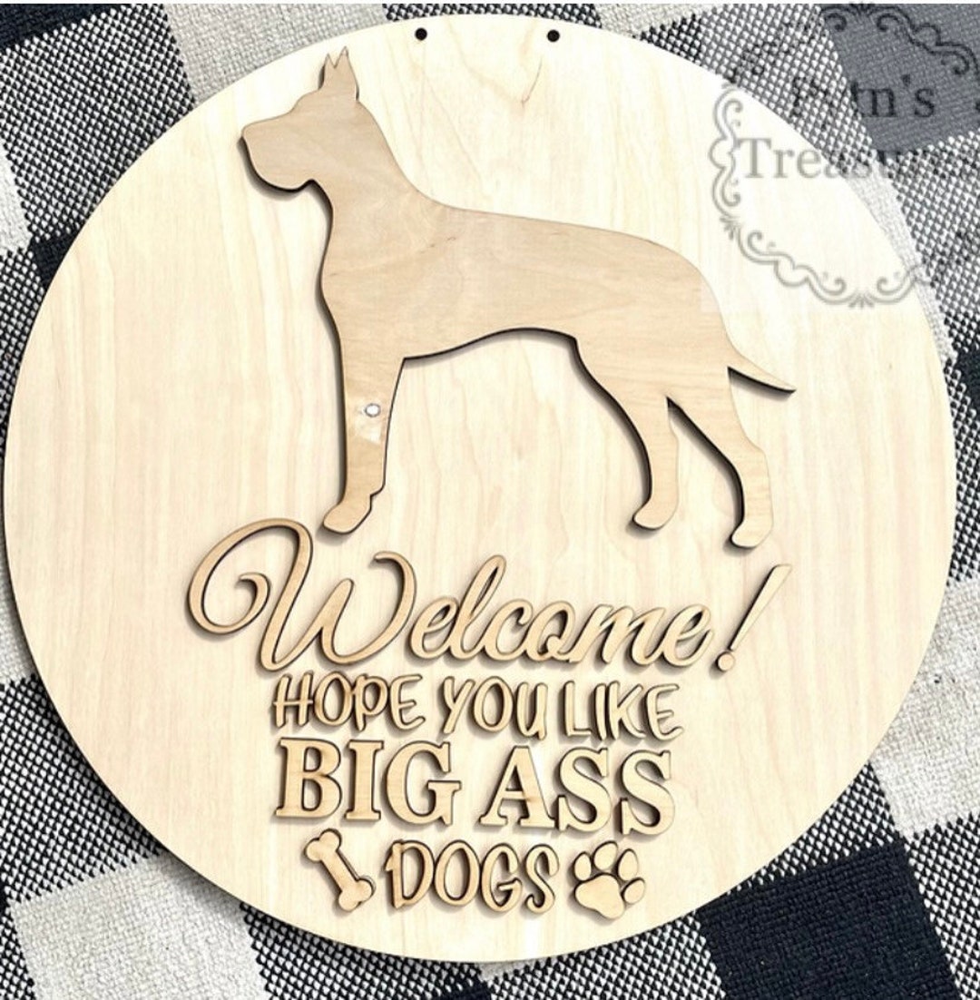 Great Dane Door Sign Great Dane Sign DIY Door Sign Etsy