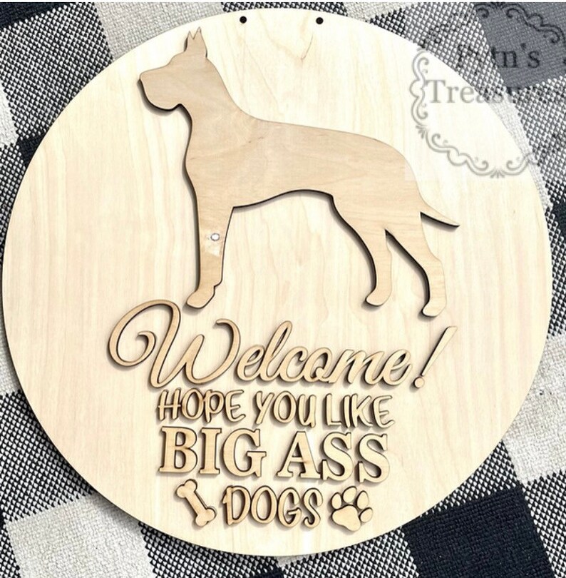Great Dane Door Sign Great Dane Sign DIY Door Sign Etsy