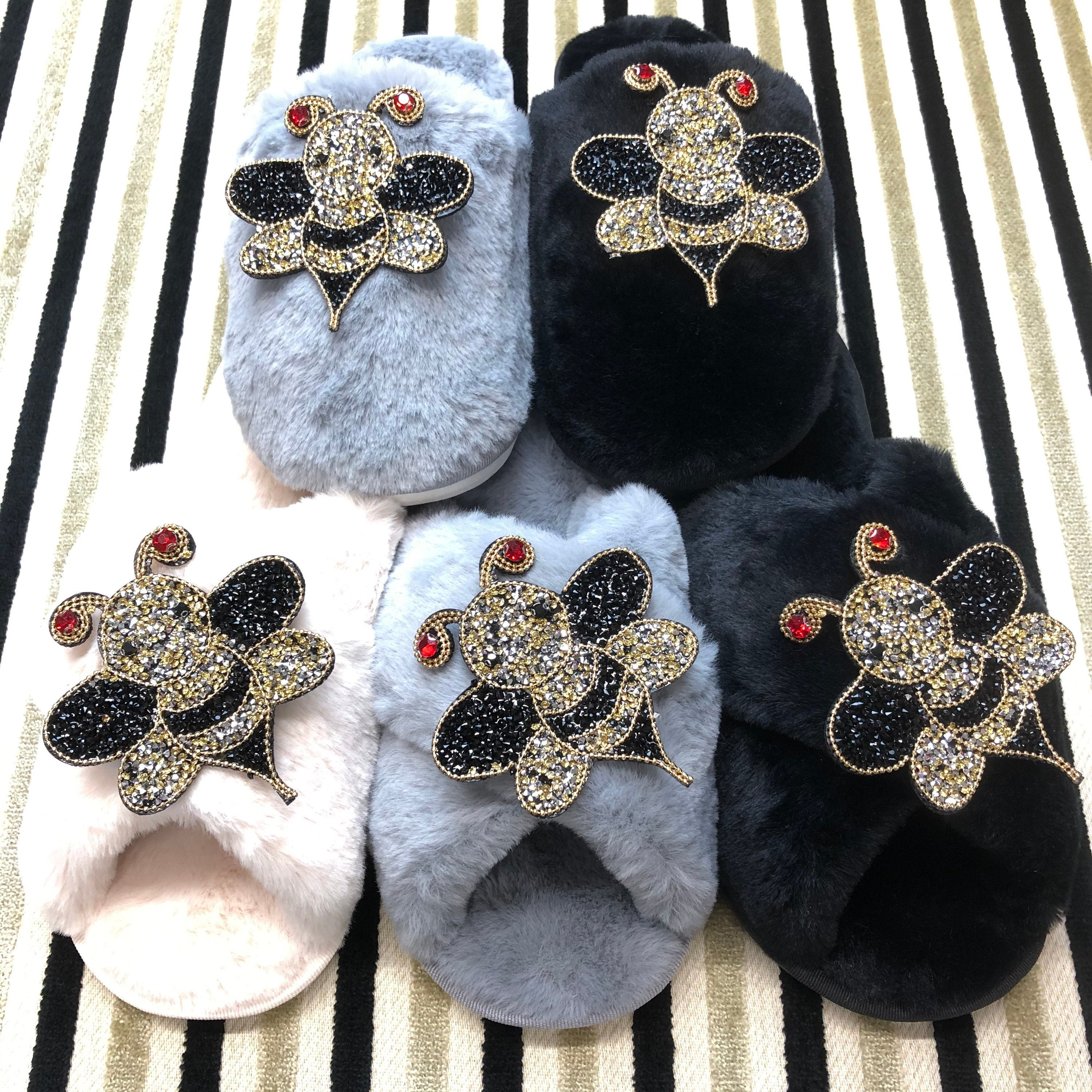 Women's Slippers Beautiful embellished busy bee slippers Etsy
