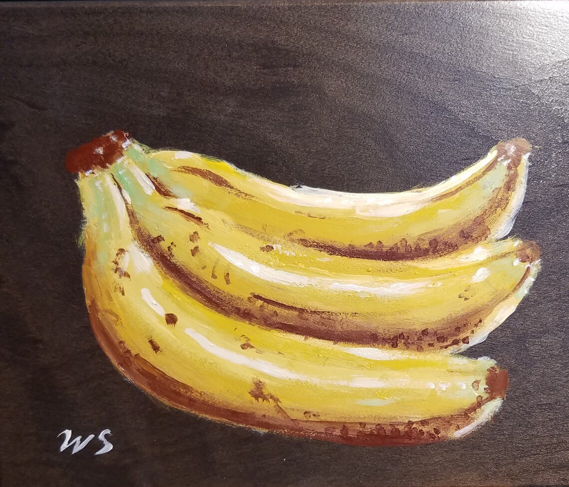 ORIGINAL Handmade Acrylic Art Banana Fruit Painting on Etsy