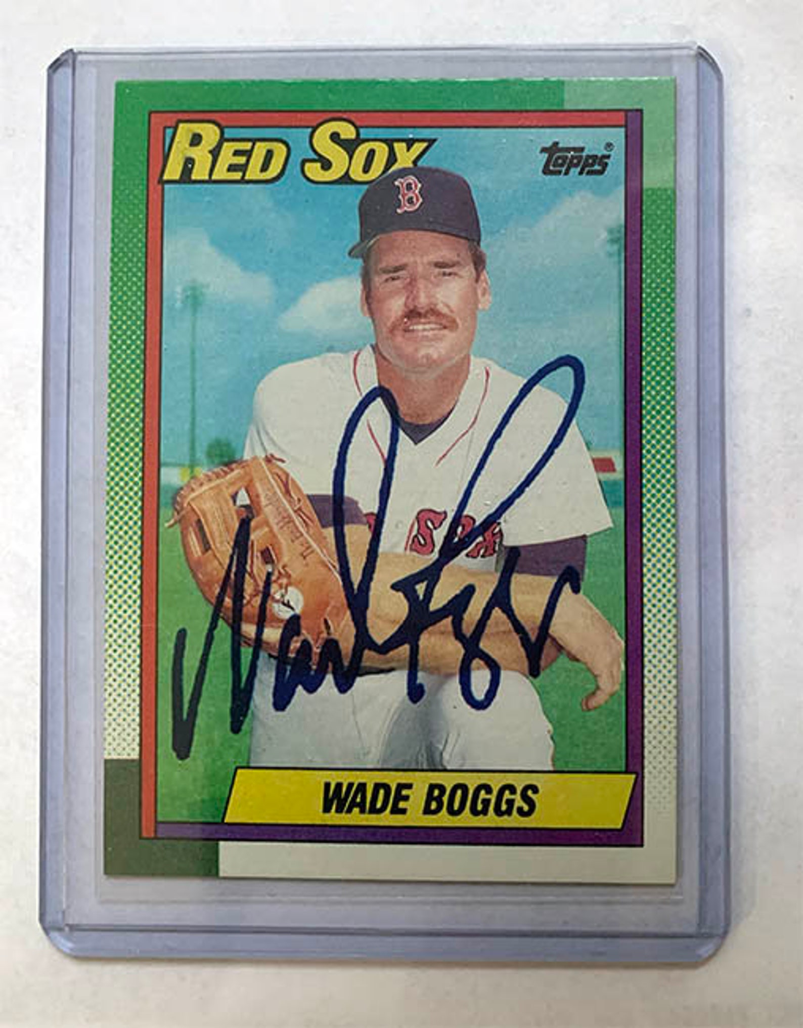 Wade Boggs Autograph includes 1990 Topps Baseball Card Boston Etsy