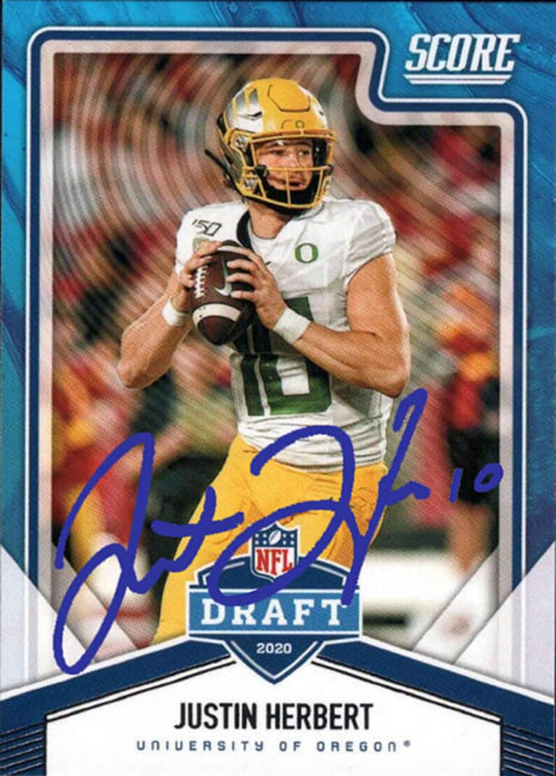 Justin Herbert AUTOGRAPH any Herbert Football Card YOUR CHOICE Etsy