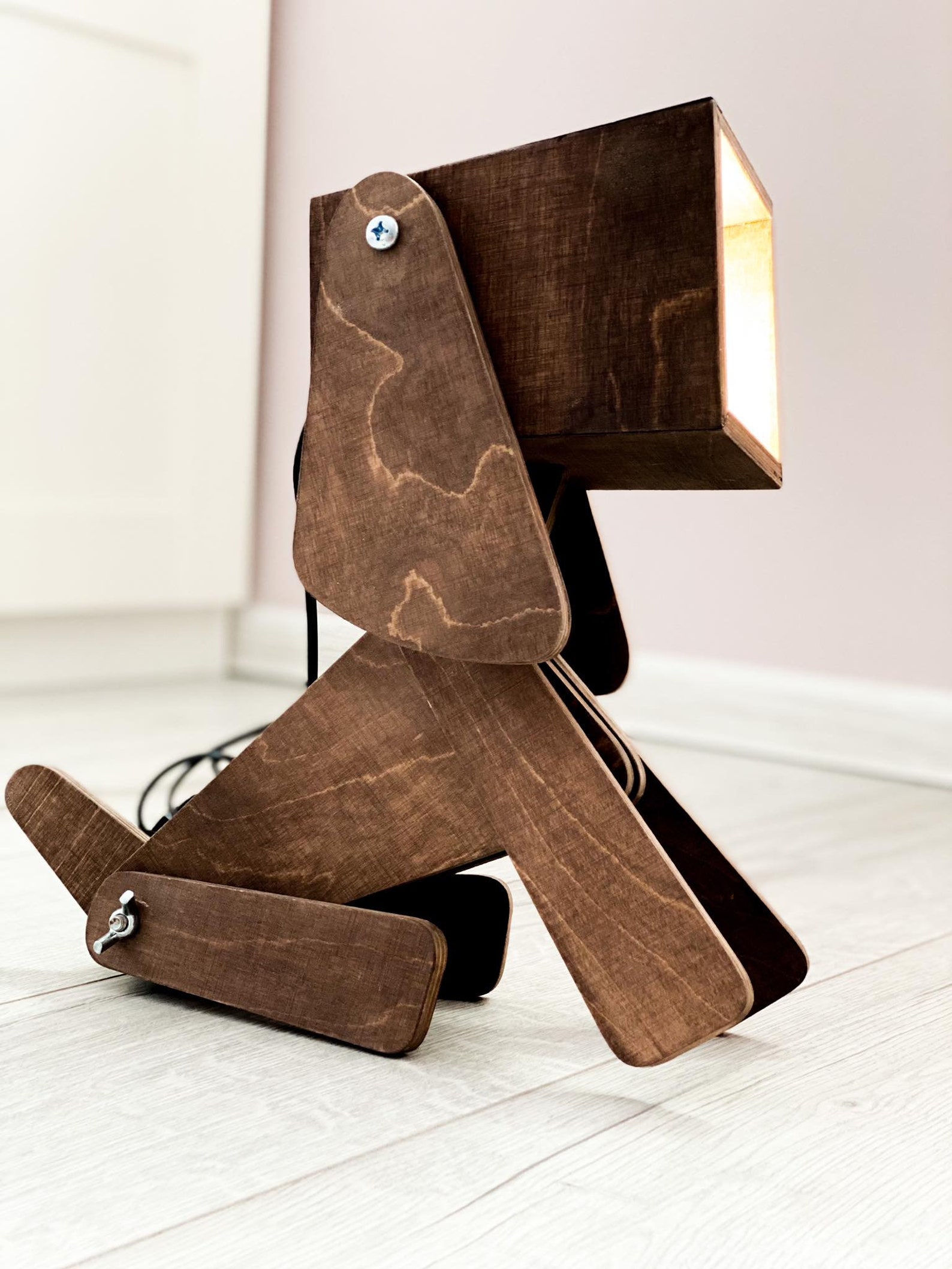 Wooden Table Lamp Dog Shape LED Night Lamp Kids Lamp Etsy