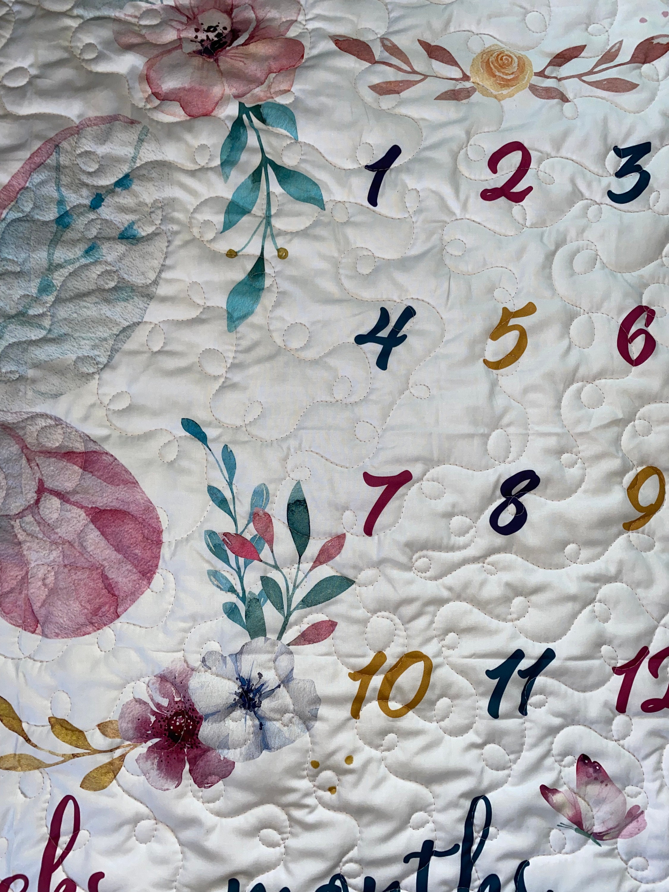 Baby milestone Quilt Baby Blanket Quilted baby blanket Etsy