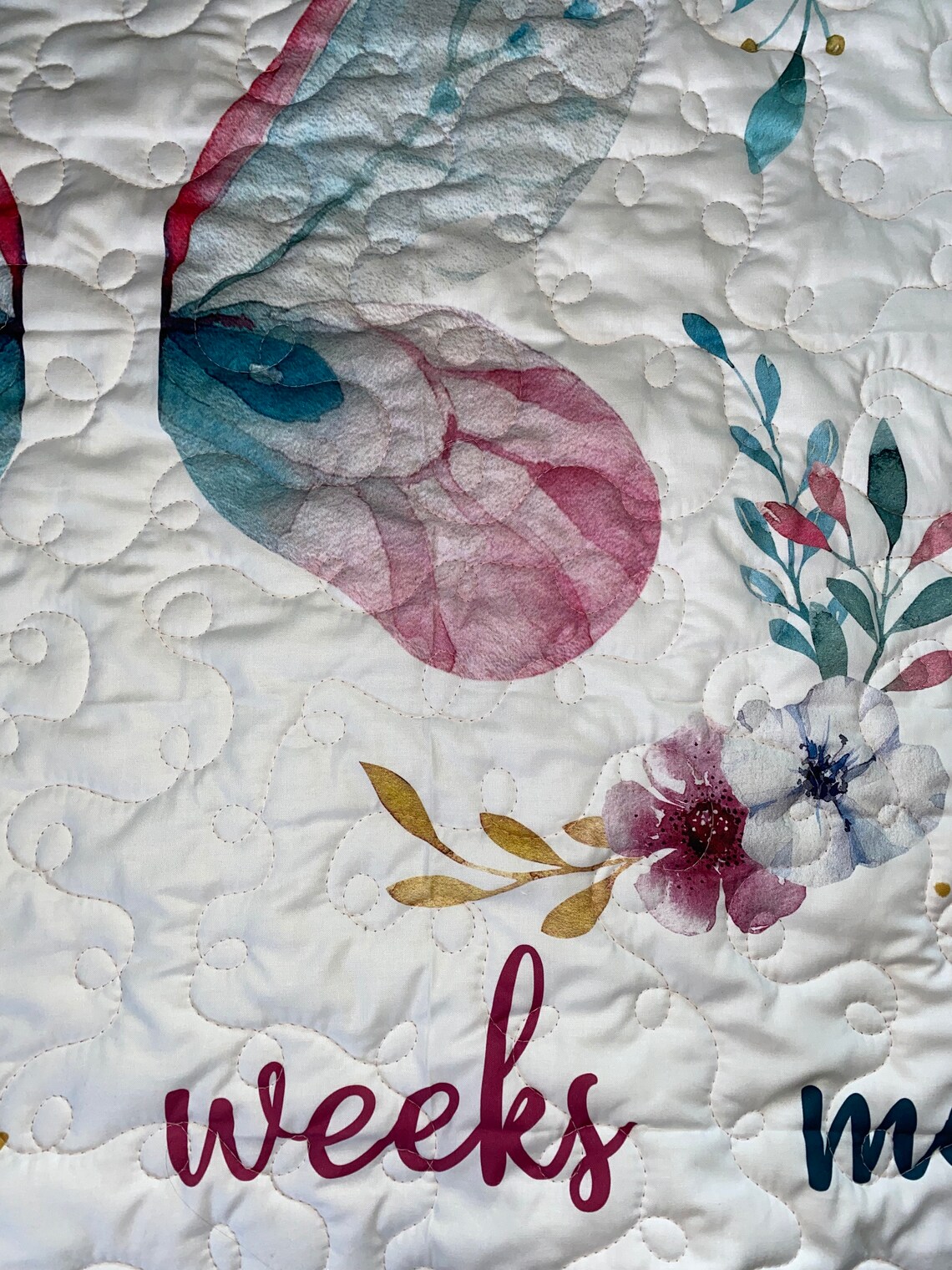 Baby milestone Quilt Baby Blanket Quilted baby blanket Etsy