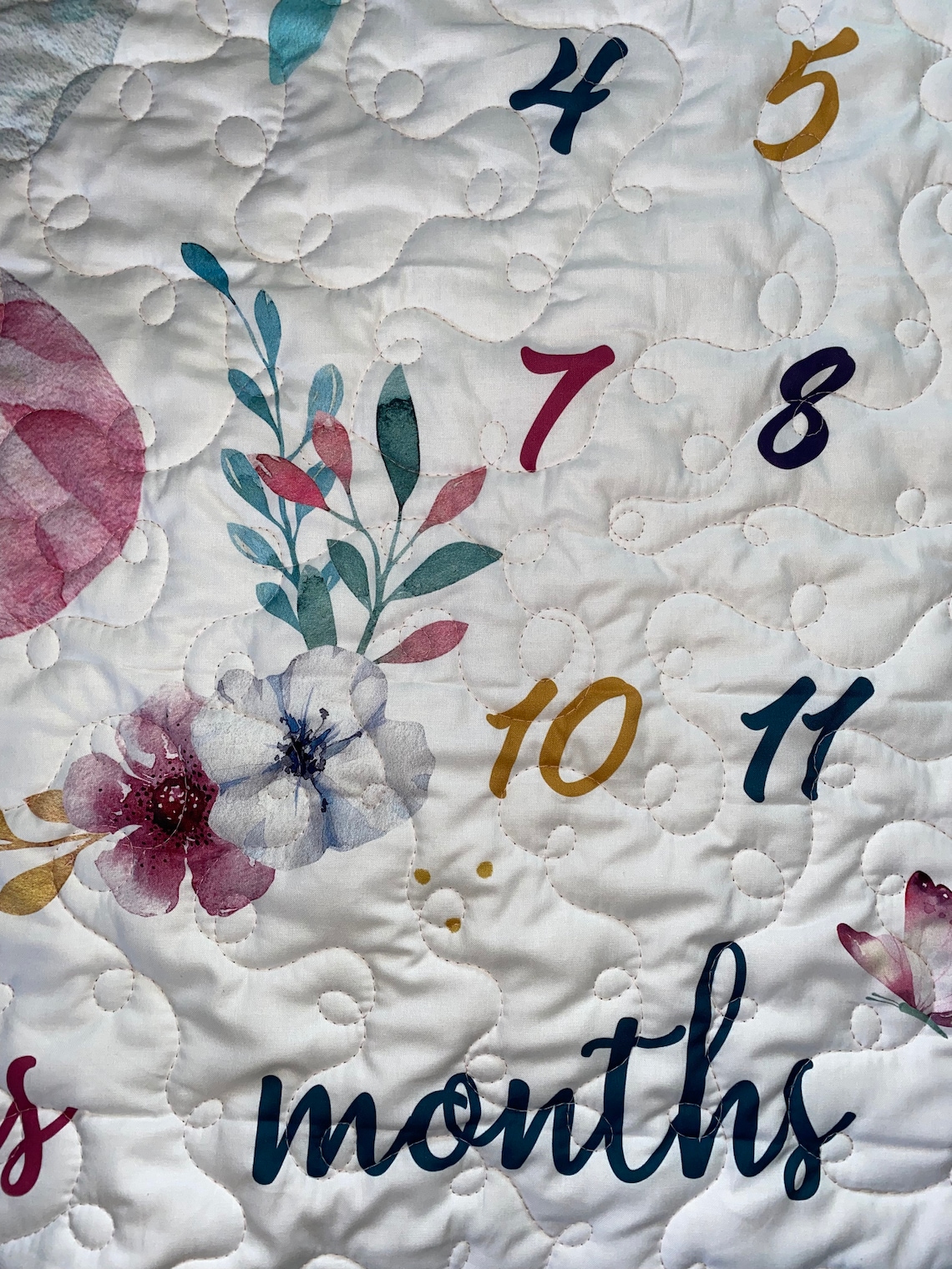 Baby milestone Quilt Baby Blanket Quilted baby blanket Etsy