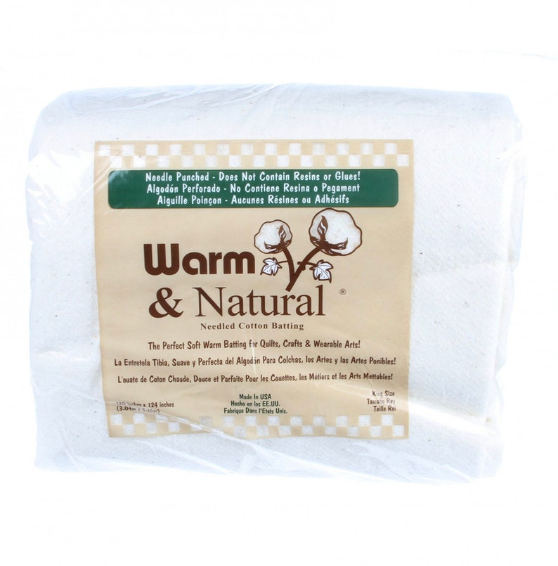 Quilters Warm & Natural Cotton Batting King Batting Size Etsy