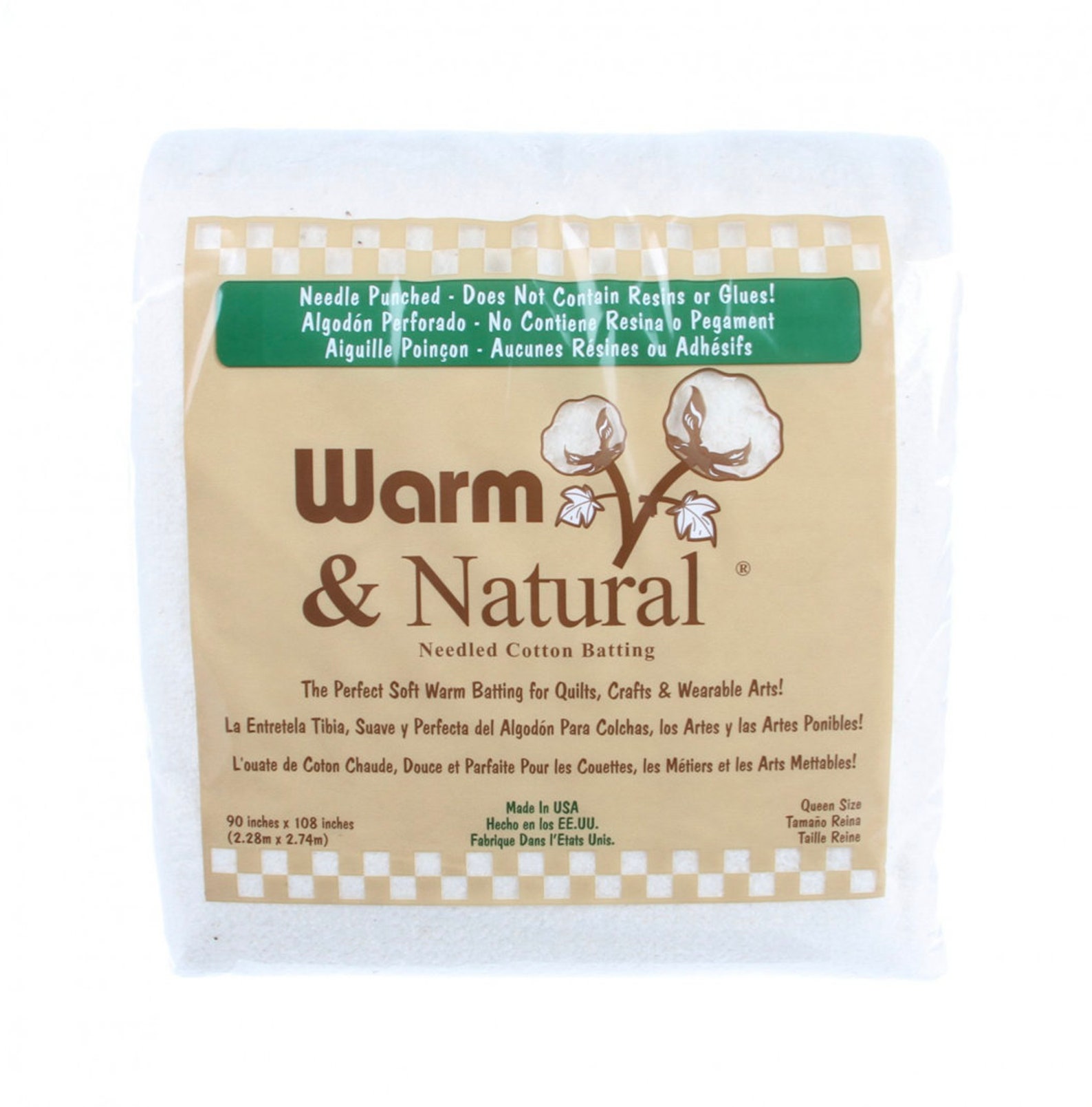 Quilters Warm & Natural Cotton Batting Queen Batting Size Etsy