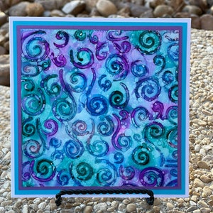 Original Art Greeting Card using Alcohol Inks - All Occasion Card - Blank Inside