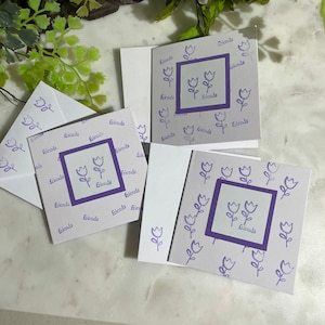 Biglietto d'auguri artistico originale - Mini e biglietti piccoli - Set/3 Friends