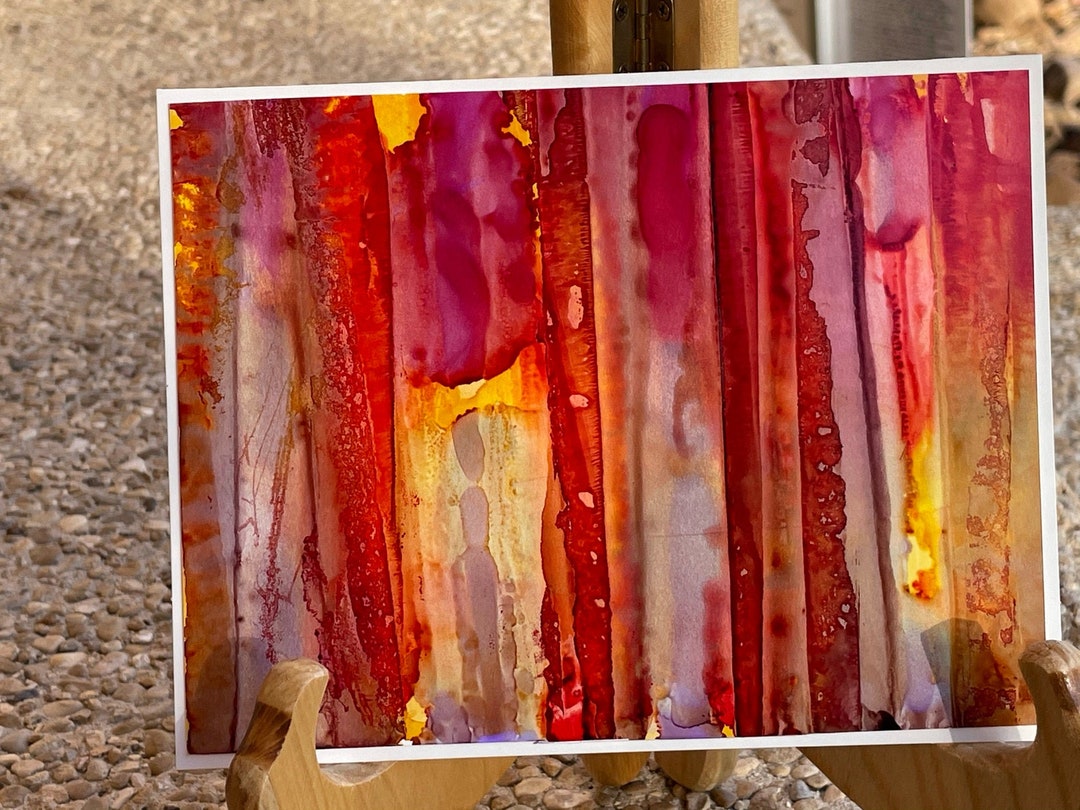 Original Art Greeting Card Using Alcohol Inks - Multi Occasion - Blank ...