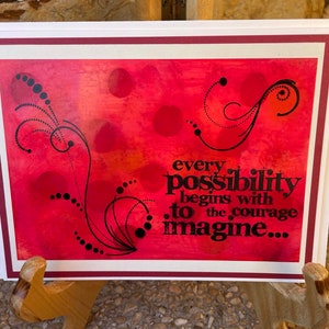 Original Art Greeting Card using Alcohol Inks - Encouragement - Blank Inside