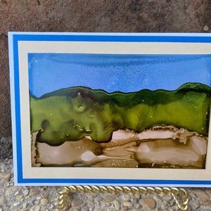 Original Art Greeting Card using Alcohol Inks - Multi Occasion Card - Blank Inside