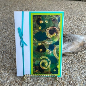 Original Art Greeting Card using Alcohol Inks - Multi Occasion Card - Blank Inside