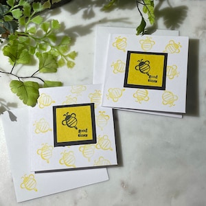 Biglietto d'auguri artistico originale - Mini e piccole carte - Set/2 Good Times Bumble Bee