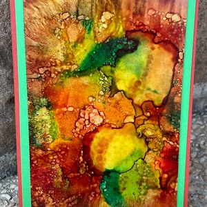 Original Art Greeting Card using Alcohol Inks - Multi Occasion - Blank Inside - Abstract