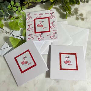 Biglietto d'auguri artistico originale - Mini e piccole carte - Set/3 Ciliegie dolci
