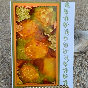 Original Art Greeting Card using Alcohol Inks - Multi Occasion - Blank Inside