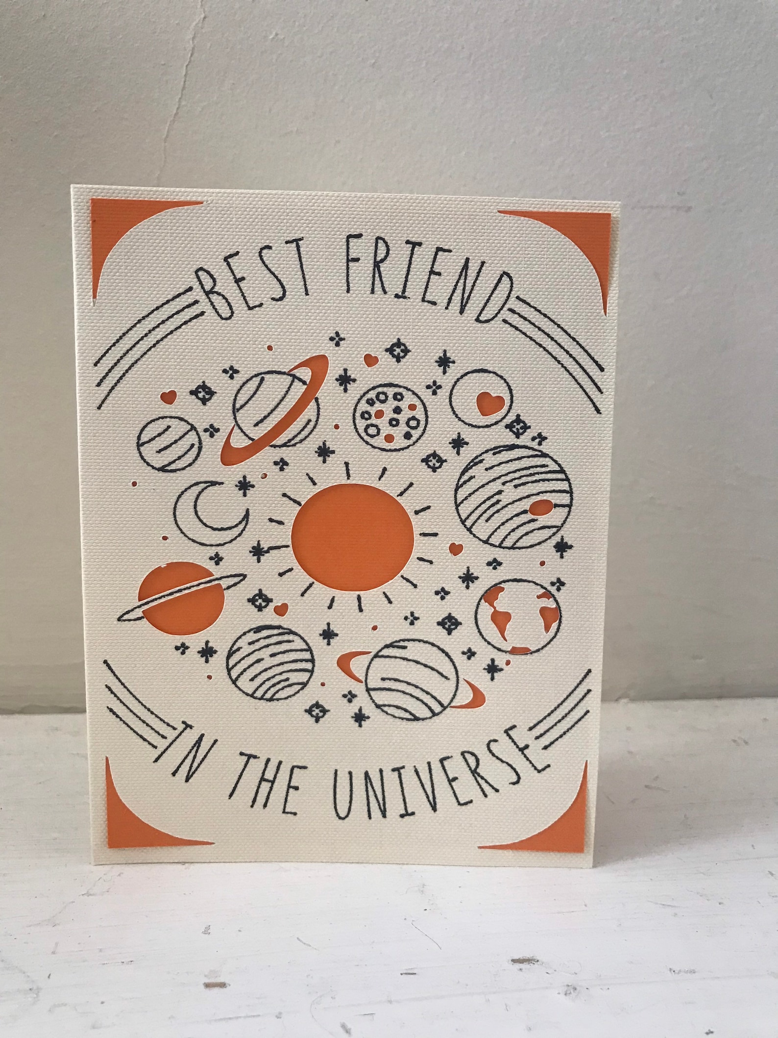 Best Friend in the Universe Card Friendship Card Card Etsy