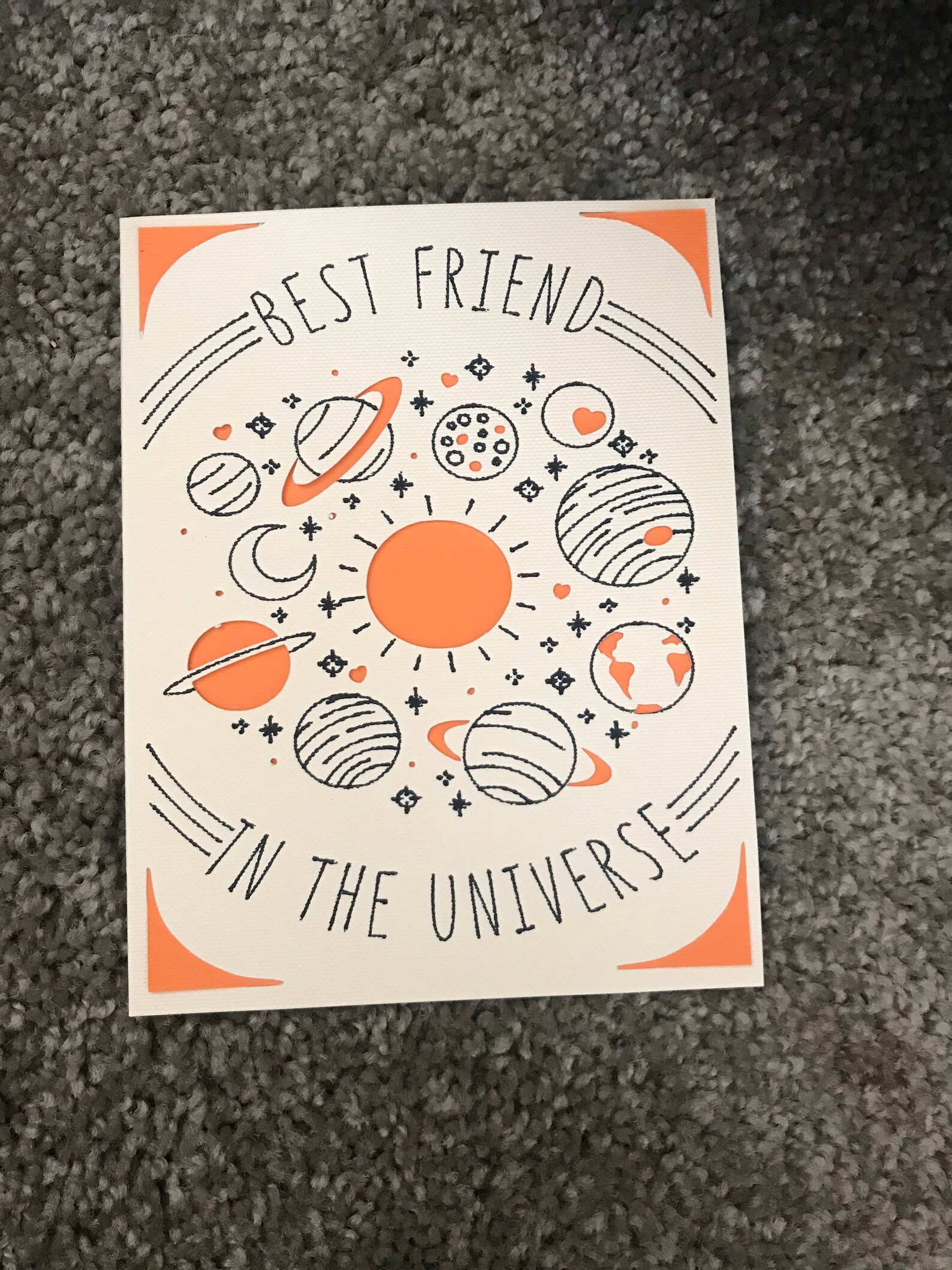 Best Friend in the Universe Card Friendship Card Card Etsy