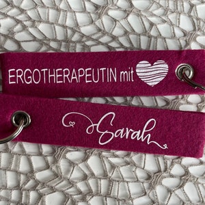 Occupational therapist | Occupational therapist with heart | with name | Keychain | personalized and individual