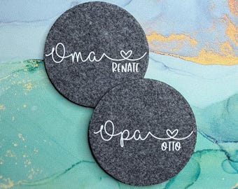 Untersetzer | Oma | Opa | mit und ohne Name | personalisiert und individuell