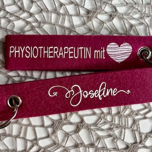 Physiotherapist with heart | with name | keychain | personalized and individual