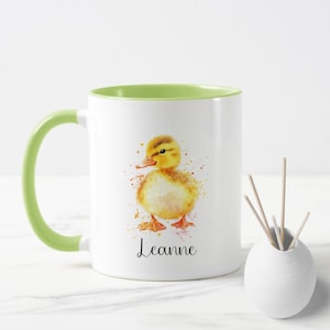 Personalised Duckling Mug | Custom Name, Easter Spring Gift