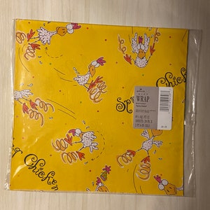 90s SPRING CHICKEN Birthday Gift Wrap Birthday Hallmark Old Stock NOS Vintage Wrapping Paper Humorous Old Age