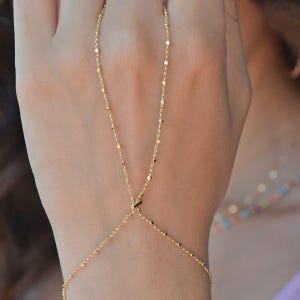 Minimalist Rhodium Plated Hand Chain Bracelet - Water Resistant