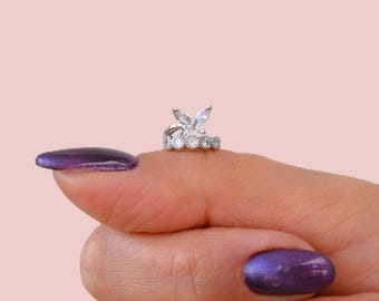 Butterfly Zircon Stone Earcuff: Minimalist Elegant Ear Clip