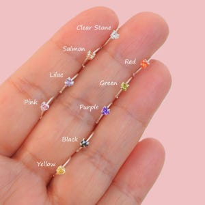 Heart Crystal Nose Ring Set: 925 Sterling Silver Hypoallergenic Jewelry