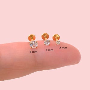 Minimal Solitaire Steel Piercing • Sparkle Solitaire Piercing • Dainty Zircon Stud Piercing