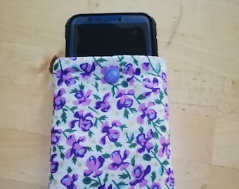 Housse téléphone en tissu, coque molletonnée smartphone, pochette de protection personnalisée, étui matelassé portable, cadeau  anniversaire