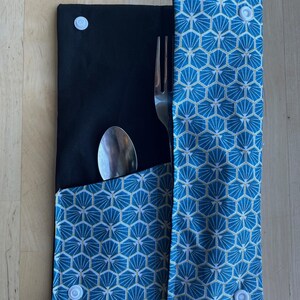 Cutlery pouch, waterproof fabric cutlery holder, cutlery case, picnic accessory, zero-waste gift, cutlery lunchbox image 15