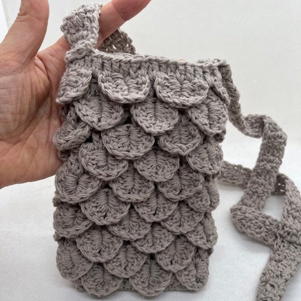 Sac bandoulière pour téléphone, mini sac smartphone, petite pochette crossbody fait main au crochet en coton, idée cadeau de Noël fait main