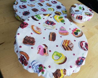 Round cotton Charlotte cake cover for tart or cake tins, rectangular Charlotte cake cover, zero-waste kitchen accessory, gift idea
