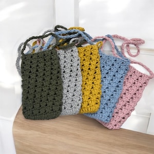 Borsa per cellulare all'uncinetto, borsa a tracolla da donna, mini borsa per smartphone, piccola borsa boho per l'estate, regalo per lei