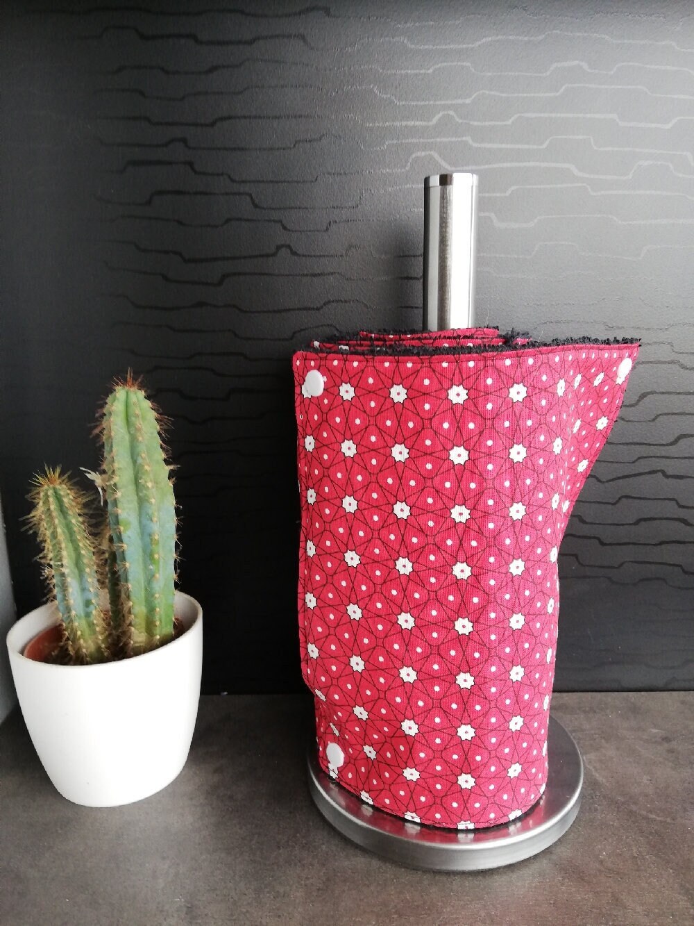 Essuie Tout Lavable avec ou Sans Pression, Rouleau d'essuie-Tout Rouge, Essuie Éponge Réutilisable, 