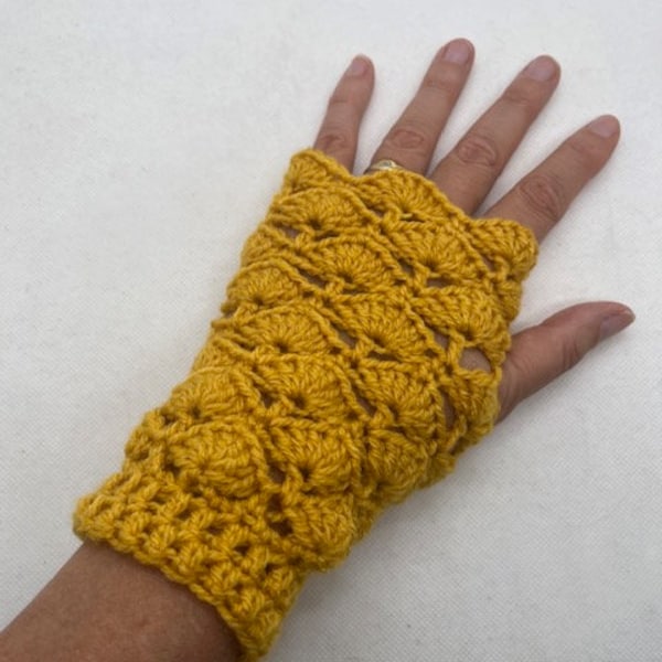 Mitaines au crochet, gants chauds sans doigts pour l'hiver, mitaines dentelle, cadeau pour elle, accessoire fille, idée cadeau de Noël femme