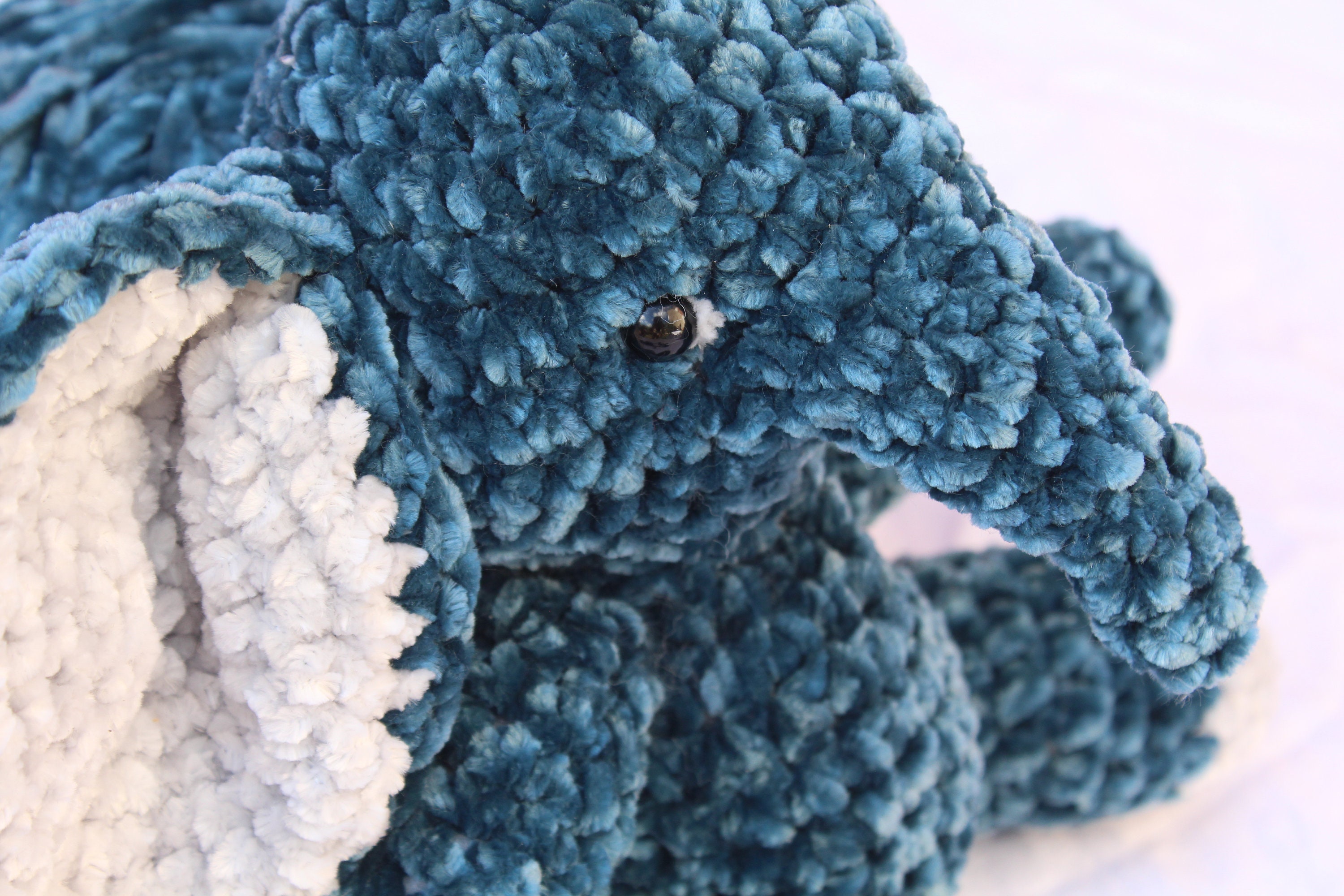 Handmade crochet plush velvet elephant > MyEBooth