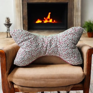 Lesekissen, Nackenstützkissen mit Blumenmuster, Leseknochen-Kopfstütze, Leseaccessoire, Geschenk für Leser, Geschenk für Sie